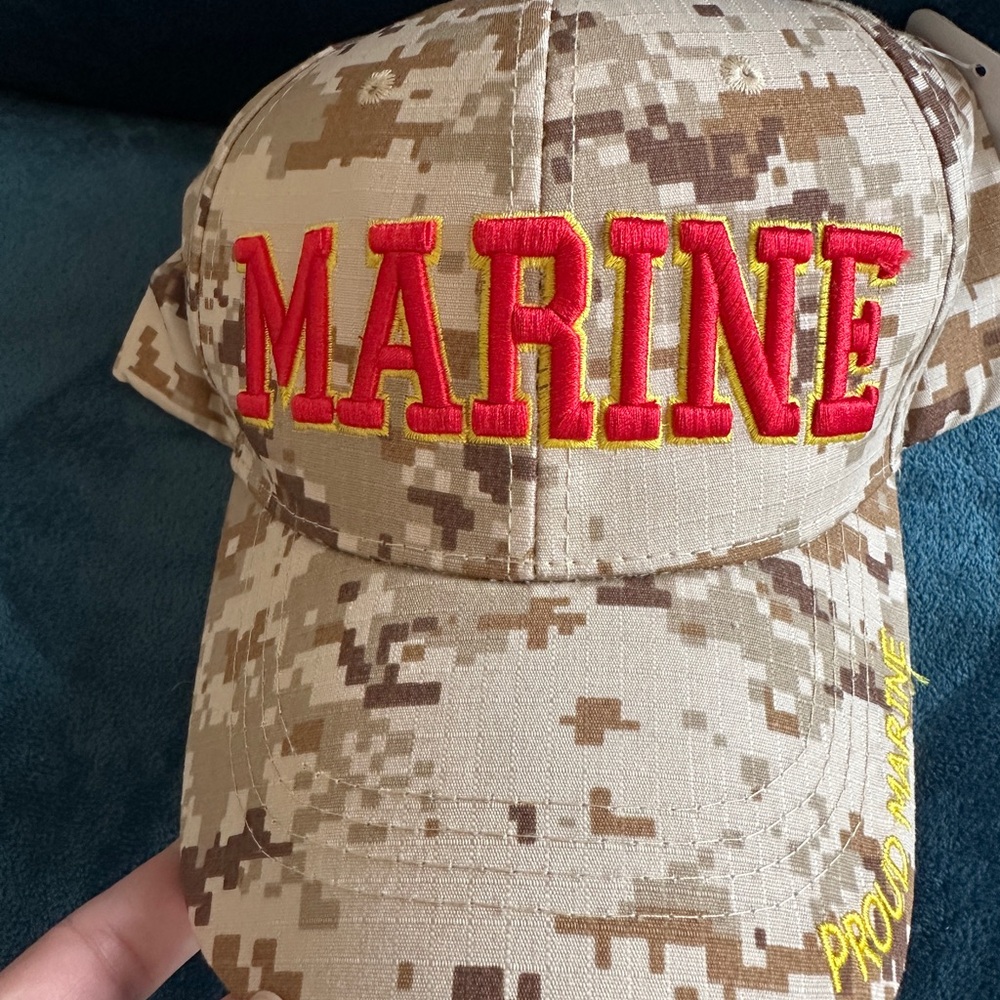 NWT 💯 Cotton Adjustable Camouflage Marine Cap